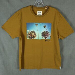 Todd Snyder x Gerry Beckley Shirt Mens Large Brown Palm Trees Beach Photo Print